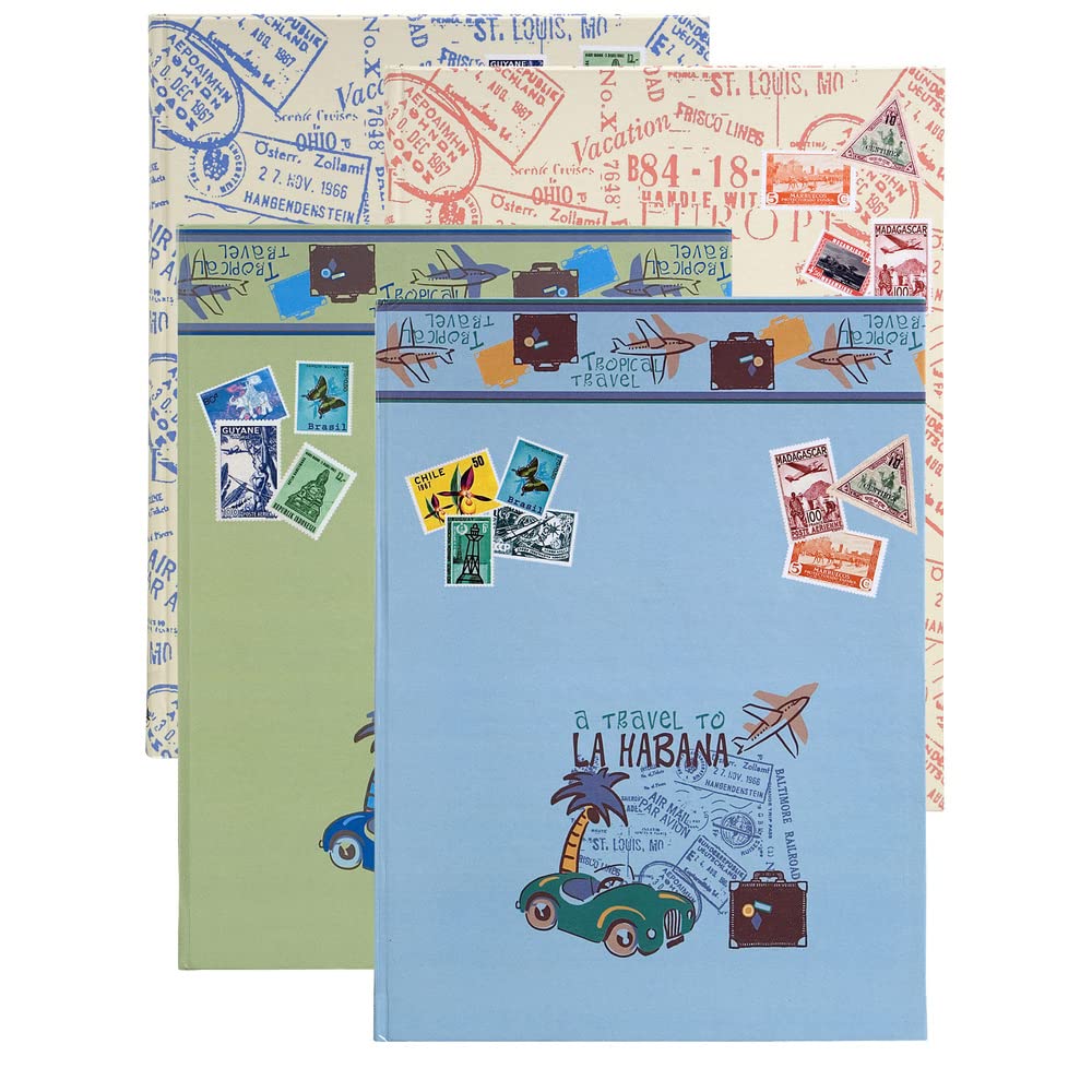 Exacompta "Hard Bound Kit Philatelie" Air Mail Stamp Album, Multi-Colour, 22.5 x 30.5 x 2.0 cm, 4 Random Designs