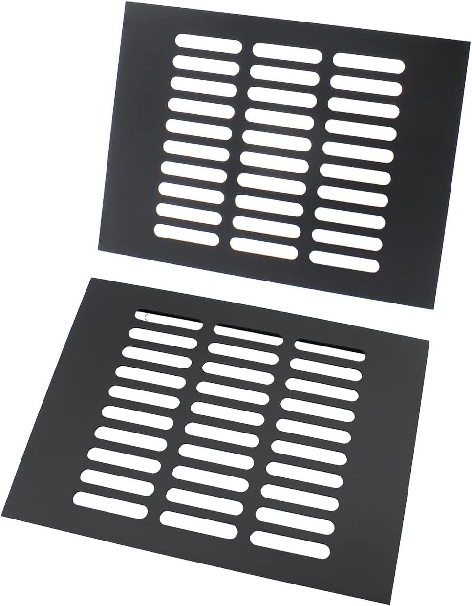 Registers, Grilles & Vents - 2PCS Air Vent Cover,TTZEZE Black Aluminium Alloy Ventilation Grille Rectangle Metal Louvered Grill Cover for Wardrobe Stove Shoes Cabinet Sink Kitchen Bathroom Side Wall Ceiling and Floor Exhaust Vent