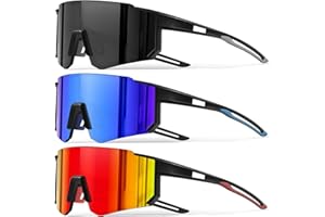 KUGUAOK Sports Polarized Sunglasses for Men Baseball Cycling Running UV Protection Sun Glasses Lightweight Big Frame Goggles