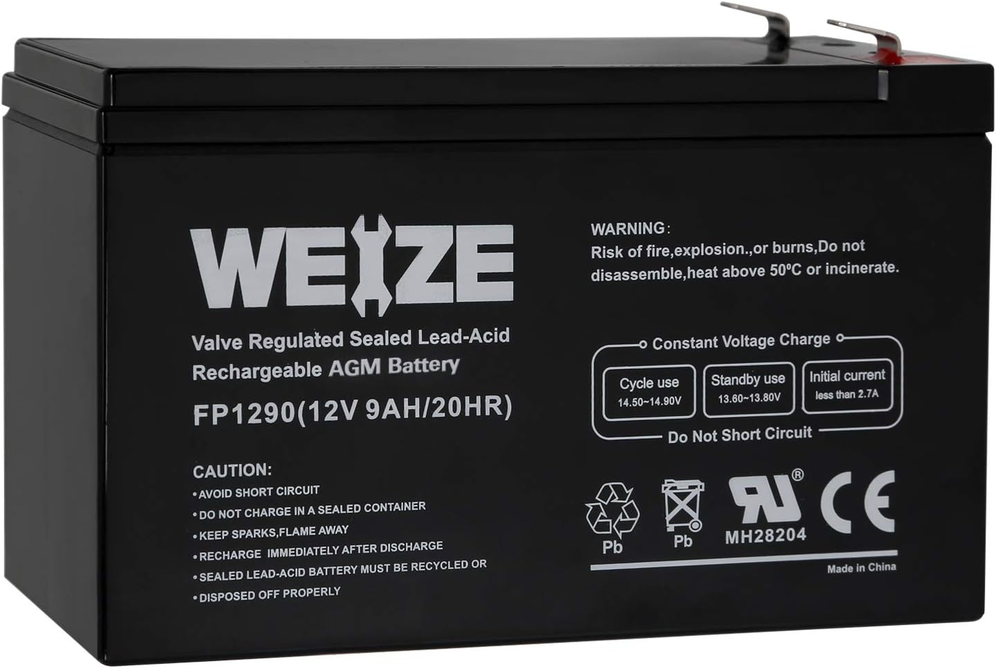 Weize 12V 9AH Rechargeable SLA Battery 