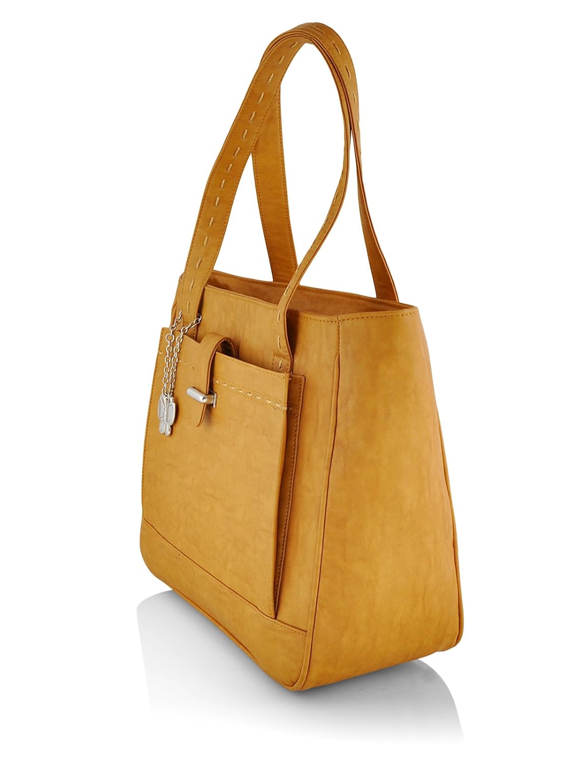 butterflies women's handbag (mustard) (bns bs008msd)