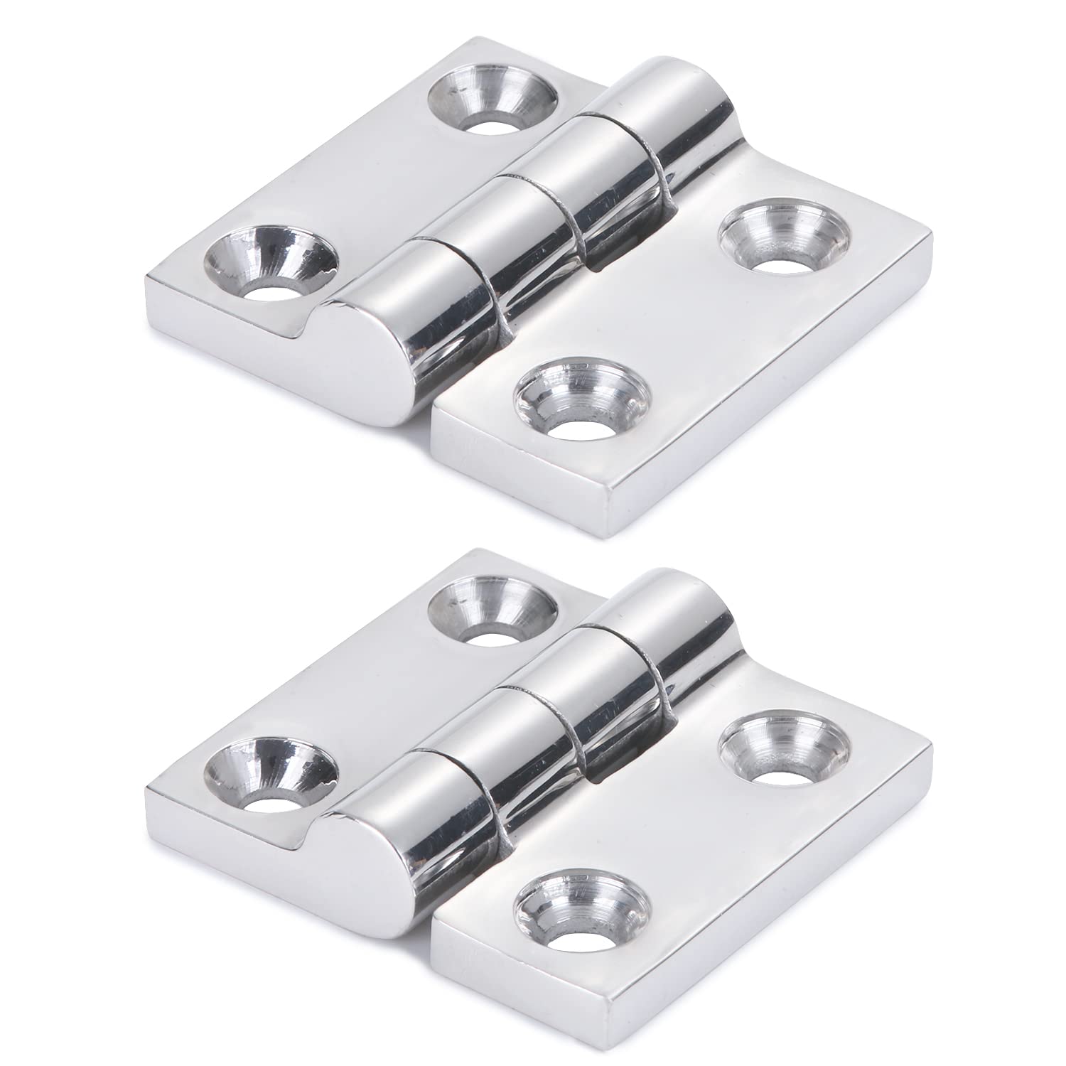 9Tong Heavy Duty Boat Hinge Strap Mirror Polished Marine Hinges Mount Hardware Hatch Stainless Hinge Door Corrosion Resistance SUS316 1.97 inch x 1.97 inch 2pcs