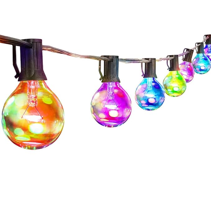 Palawell Outdoor String Lights Multicolor 25ft 25 LED Vintage Edison