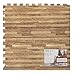 Tadpoles 4 Tile Natural Wood Grain Playmat | Interlocking Tiles with 8 Border Pieces | Soft EVA Foam | Safe & Durable | Total Floor Coverage 48” x 48” | for Kids & Adults | Oak Wood Print