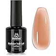Beetles Builder Nail Gel, 5 in 1 Jelly Gel Nail Neutral Nude Color Builder Strengthener Gel Translucent Cover Hard Nail Extension Gel Brush in Bottle Base Gel Needed Gift for Women, 1 Pcs 15ml