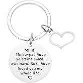 AHAETH Mimi Keychain Gifts for Women Best Mimi ever Keychains for Mimis Ornament Jewelry for Mimi Keychain