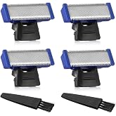 4 Pack Replacement Heads for Rechargeable Shaver Solo Trimmer Micro and Touches Replacement Cutter Head Include 2 Clean Brush