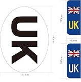 BeeWay UK Car Stickers for Europe 2x UK Oval 4x Number Plate Gloss Laminate view 2