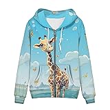 Showudesigns Giraffe Zip Up Jackets Hoodies for