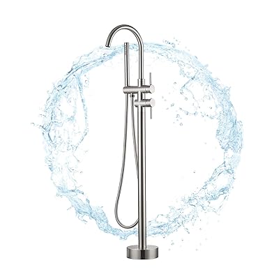 Buy Kalog Single Handle Freestanding Tub Filler Floor Mount Bathtub Faucet With Handheld Shower Brushed Nickel B Online In Indonesia B08ntshdp6