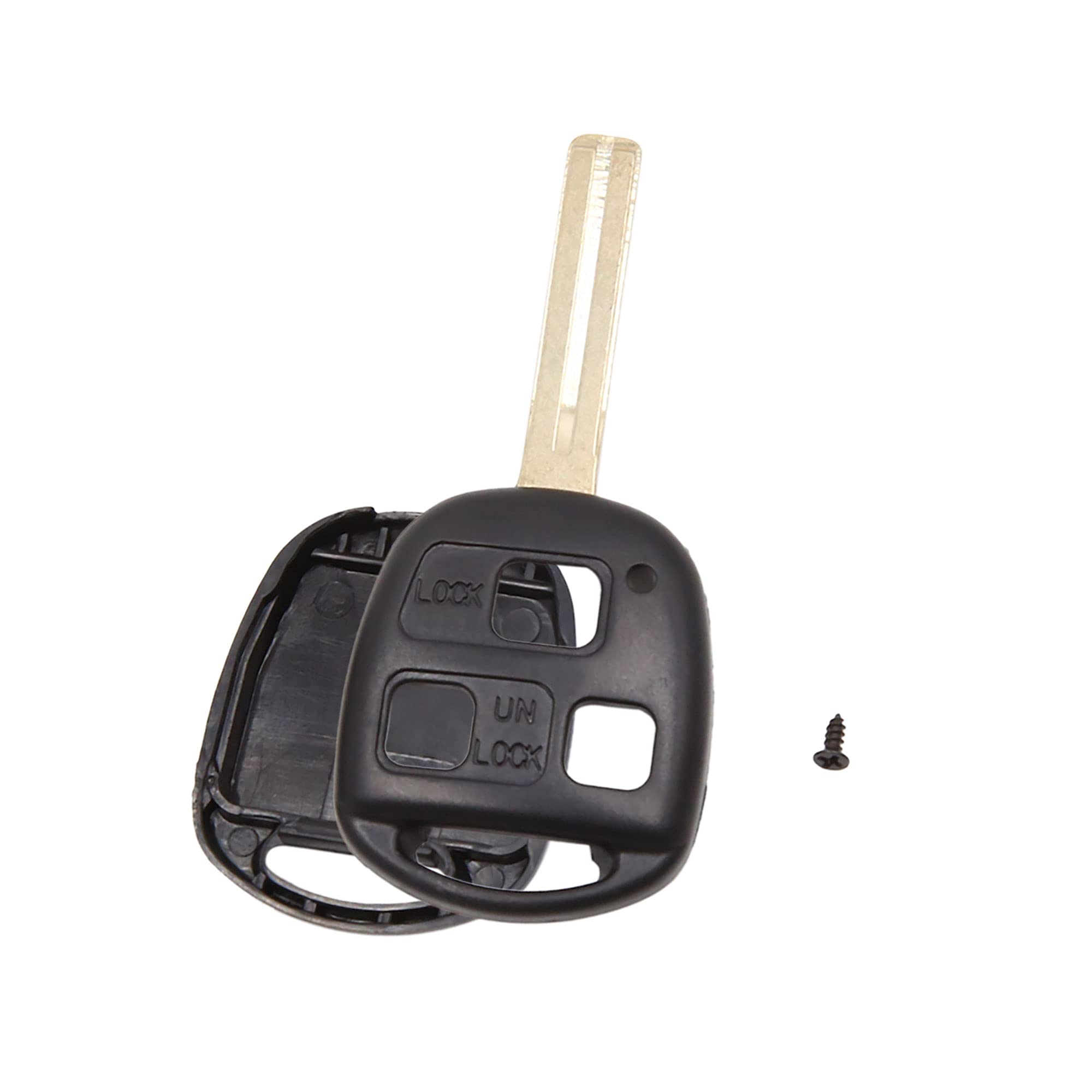 sourcing map 3 Key Buttons Car Remote Uncut Insert Key Fob Case for Lexus ES300