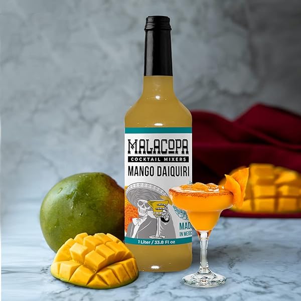 MALACOPA MIXERS MANGO DAIQUIRI COCKTAIL MIXER 1L – NON ALCOHOLIC, NATURAL & FRESH INGREDIENTS FOR A TROPICAL TWIST – HANDCRAFTED RECIPE FOR AUTHENTIC TASTE & REFRESHMENT