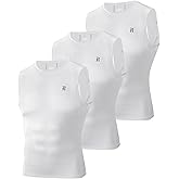Runhit 3 Pack Men's Compression Shirts Sleeveless Workout Athletic Tank Top Sports Base Layer Undershirt for Running Gym