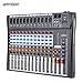 ammoon 120S-USB 12 Channels Mic Line Audio Mixer Mixing Console USB XLR Input 3-band EQ 48V Phantom Power with Power Adapter