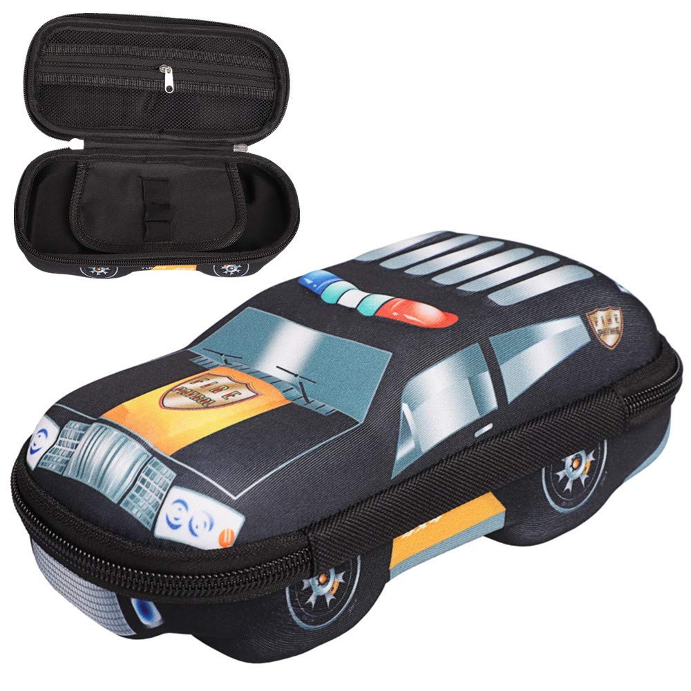 Pencil Case, Large Capacity 3D Car Pencil Bag for Boys Double Zipper Hard Shell Pencil Cases Pouch Anti-Shock Cotton Pen Box Holder with Multi Compartments Slot for Primary Students Office School