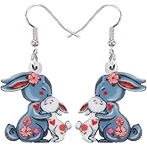 DOWAY Acrylic Easter Basket Eggs Bunny Rabbit Earrings Drop Dangle Jewelry Gifts for Women Funny Party Decoration