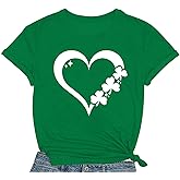 COMIZI St Patricks Day Shirts for Women Lucky Irish Shamrock Shirt St Pattys Day Short Sleeve