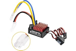 9IMOD WP 1060 2-3s 60A Brushed ESC [Tamiya Plug] Waterproof Brushed Electronic Speed Controller with Switch Mode BEC, RC ESC for 1/10 Scale RC Crawler Car Trucks