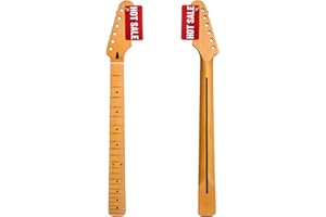 Amuic Strat Guitar Neck 22 Fret, 25.5" Canadian Maple Electric Guitar Neck for ST Style Guitar Parts Replacement