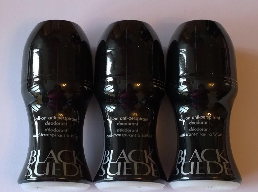 3 x Avon Mens Black Suede Roll On Deodorant Set, 150 ml (Pack of 1)