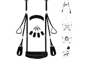 5 in 1 Sex Swing Bondage Restraints Set, BDSM Kit Door Swing & Sex Restraint Adjustable Sex Sling Neck Strap Handcuffs & Thig