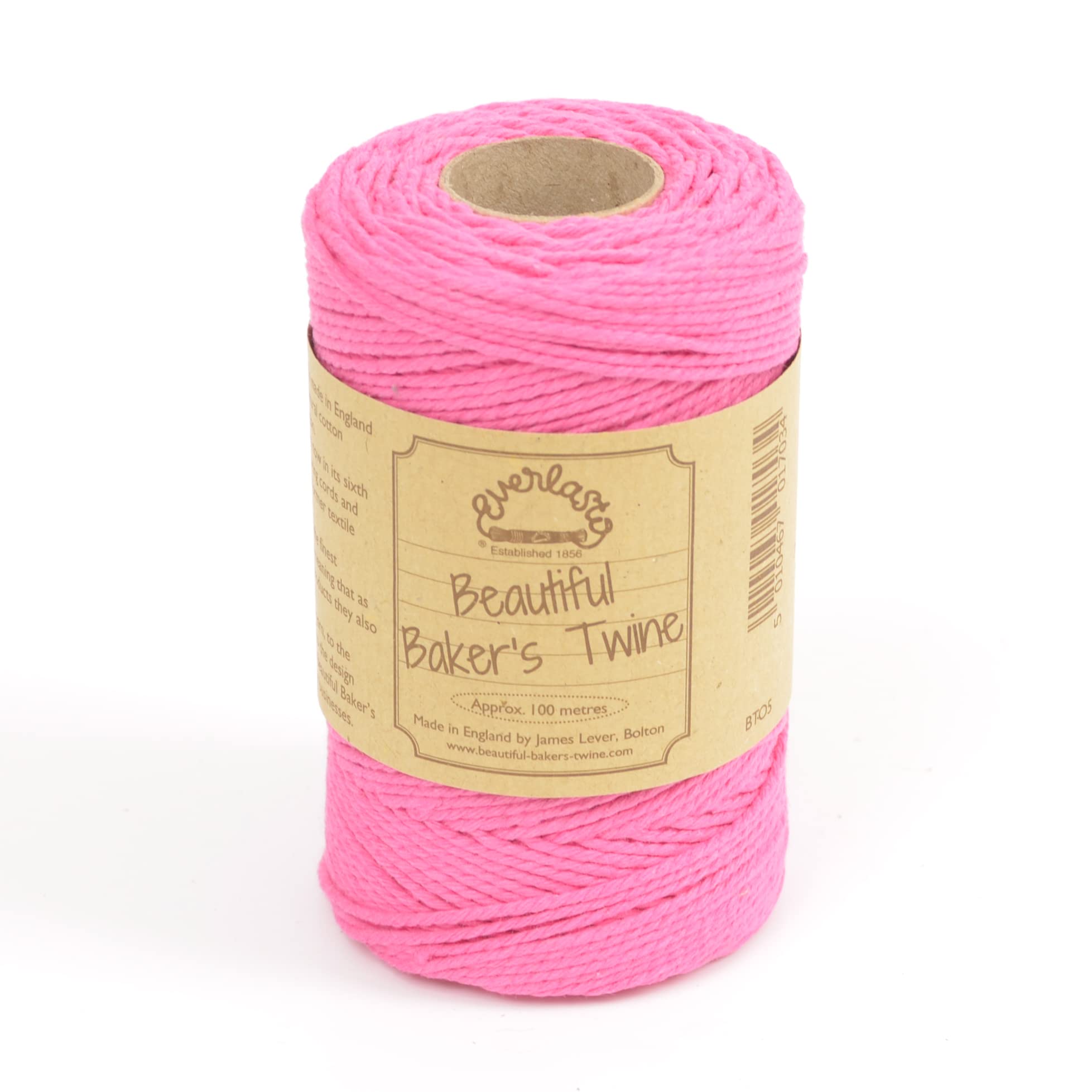 100m - Everlasto 'Solid' Beautiful Baker's Cotton Craft Twine (2mm approx) (FUCHSIA)