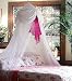 White & Pink Chiffon Furbelow Princess Bed Canopy By SID