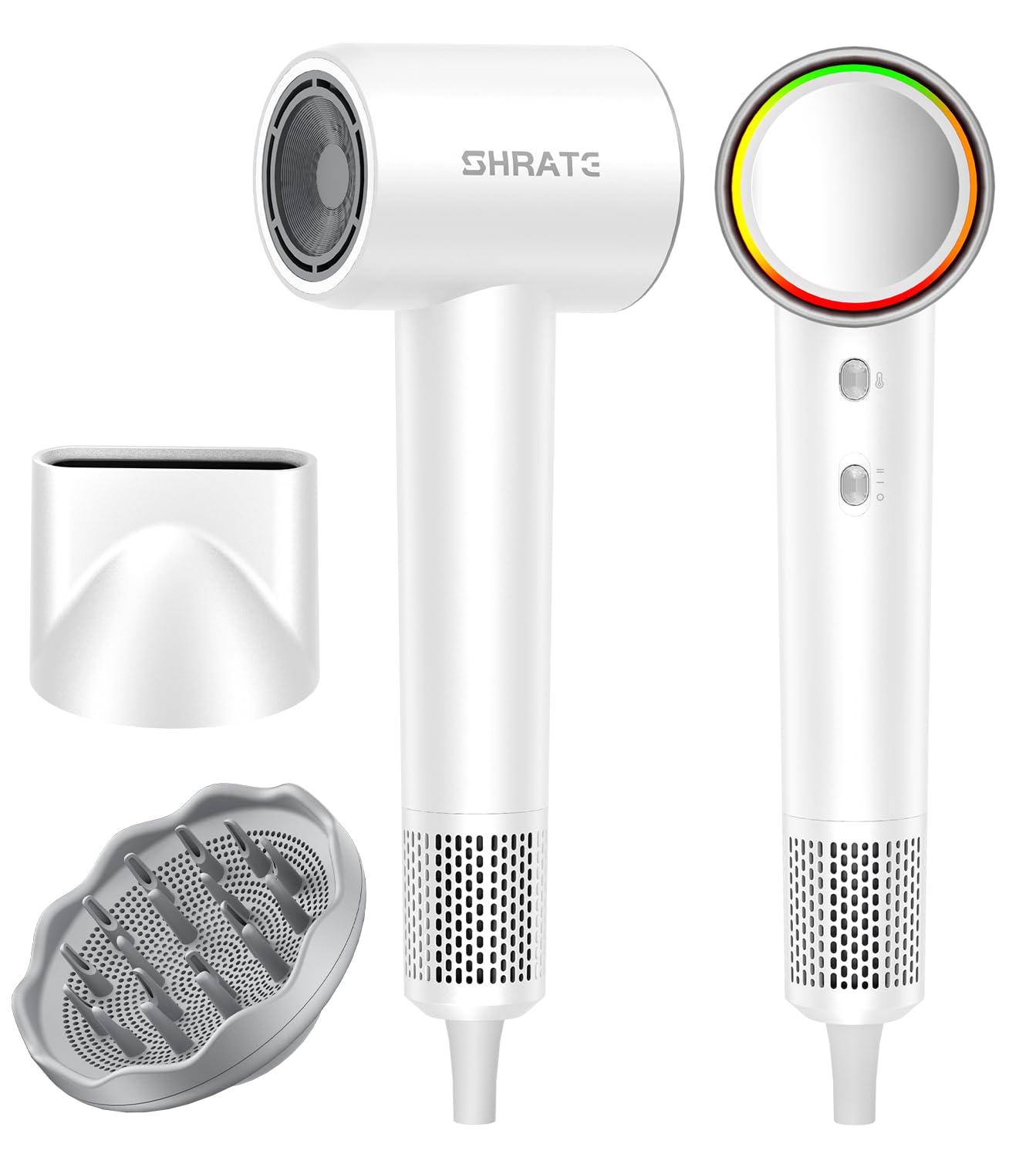 SHRATE Professional High Speed Ionic Hair Dryer | Ultra-Fast Drying | 500 Million Negative Ions | Low Noise | 160000 RPM | Compact Blow Dryer with Magnetic Diffuser for Faster Drying All Hair Types Image