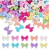 DICOSMETIC 200Pcs Acrylic Bow Bead Colorful Bow Tie Bead Small Bowknot Beads Random Color Cute Opaque Bowknot Spacer Beads for Bracelet Necklace Earring Jewelry Making, 18x14mm