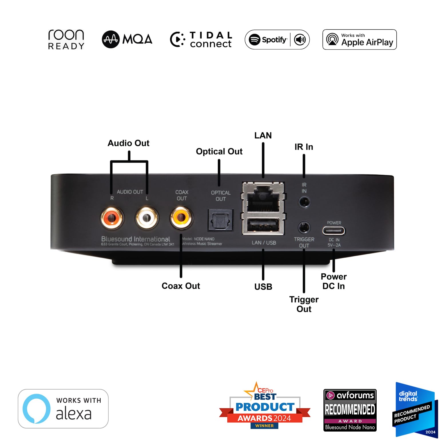 Bluesound Node Nano Wireless High Resolution Multi-Room Music Streamer
