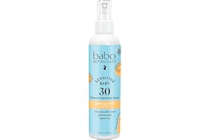Babo Botanicals Sensitive Baby Mineral Sunscreen Spray SPF30 - Natural Zinc Oxide - Non-Aerosol – Face & Body - Fragrance-Free - Water Resistant - For Babies & Kids - Various Versions