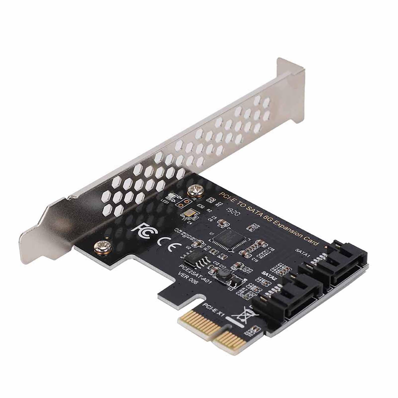 Lazmin 2 Port SATA PCI Express SATA Controller Card, PCI Express to 6G SATA3.0 2-Port SATA III Expansion Controller Card Adapter