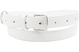 maikun Womens Belt Skinny Leather Solid Color Pin Buckle Simple Waist for Girls Ladies