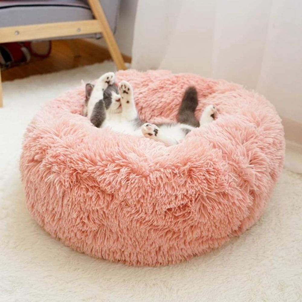 Gulunmun Cat Beds Cat Caves & Houses Dog Houses Long Plush Super Soft Dog Bed Pet Kennel Round Sleeping Bag Lounger Cat House Winter Warm Sofa Basket For Small Medium Large Dog