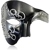 Erythem Masquerade Mask for Men Phantom of The Opera Half Face Mask Venetian Phantom Mask for Halloween Costume Party