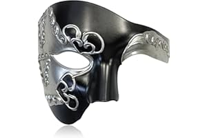 Erythem Masquerade Mask for Men Phantom of The Opera Half Face Mask Venetian Phantom Mask for Halloween Costume Party