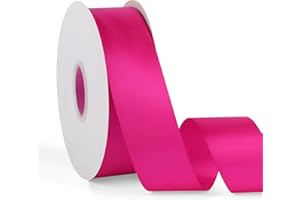 BOMYBAW Double Faced Solid Color Rose Red Satin Ribbon 1-1/2" X 50 Yards Continuous, High Density Polyester Ribbon for Gifts Wrapping, Wedding, Party, Crafts, Hair Bows, Flowers, Home DIY Decor