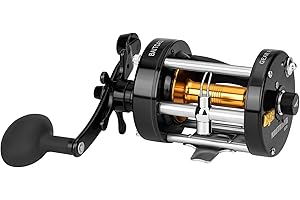 KastKing Rover Round Baitcasting Fishing Reel, Perfect Conventional Reel for Catfish, Salmon/Steelhead, Striper Bass and Inshore Saltwater Fishing Reel, Reinforced Metal Body