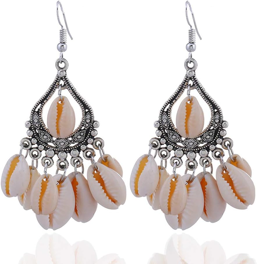 AIYIYOO Bohemian High Quality Man-made Ivory Shell Dangle Earrings Dream Catcher Jewelry