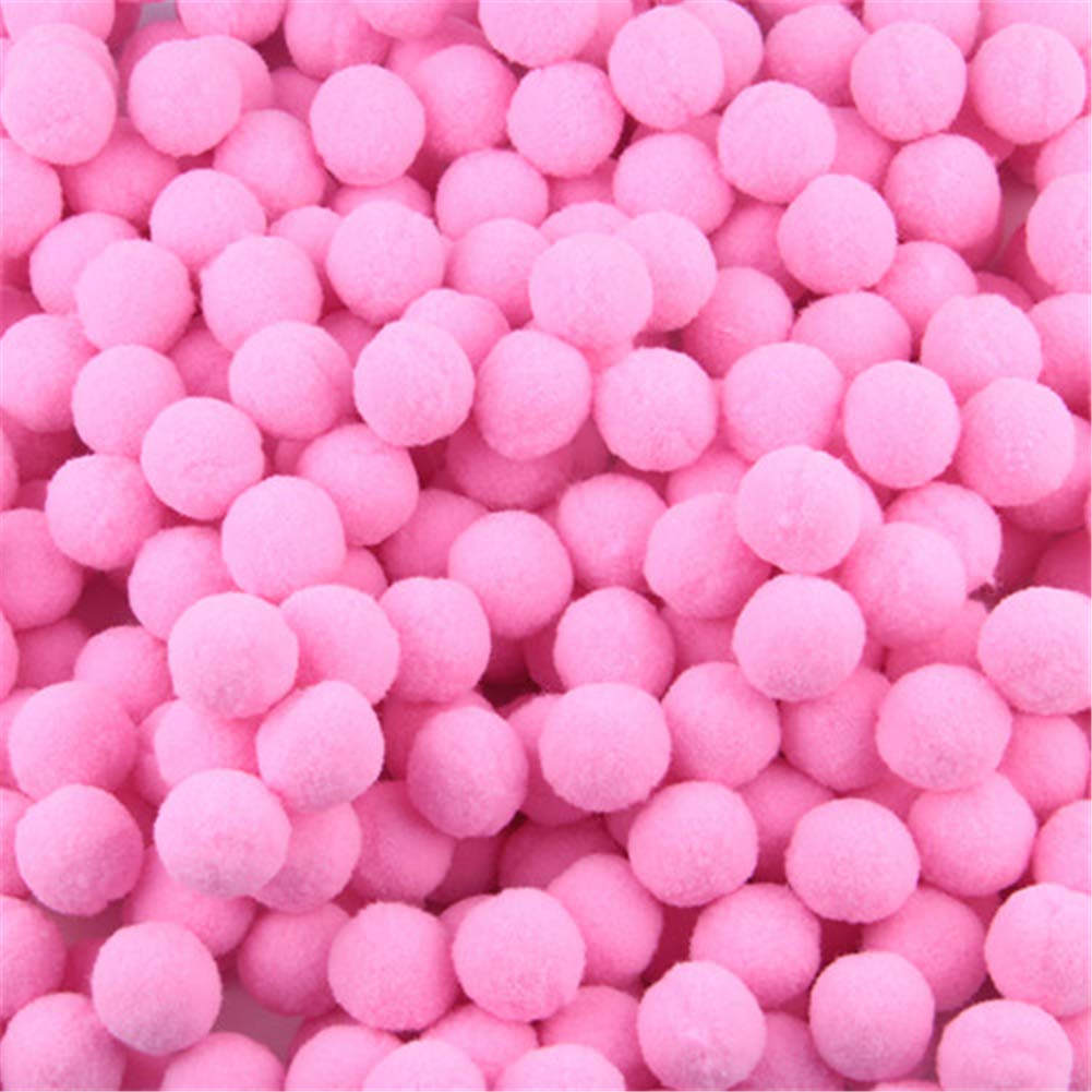 500 Pack Fluffy Pom Poms for Craft,High Density Pompoms Balls for DIY Crafts Jewelry Making Hair Accessories Clothing Hat Embellishment 10mm,Hot Pink