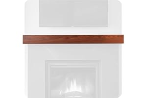 Modern Ember Walnut Creek 72 Inch Fireplace Mantel Shelf in Burnt Sienna - Durable 9" Depth, Wall-Mounted Shelf with Smooth Finish and Close-Grain Details, Real Walnut Wood