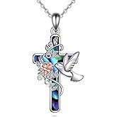 YONFQE Cross Necklace 9325 Sterling Silver Faith Pendant Lucky Jewelry Gift for Women Men