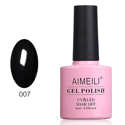 AIMEILI UV LED Gellack ablösbarer Gel Nagellack Schwarz Gel Polish - Blackpool (007) 10ml