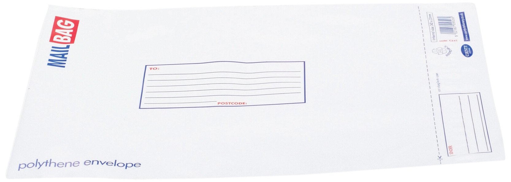 County Medium Mail Bags (Pack of 25) - Poly - Self-Seal - Mailing Envelope - 240 x 320mm - 3E+2 gram
