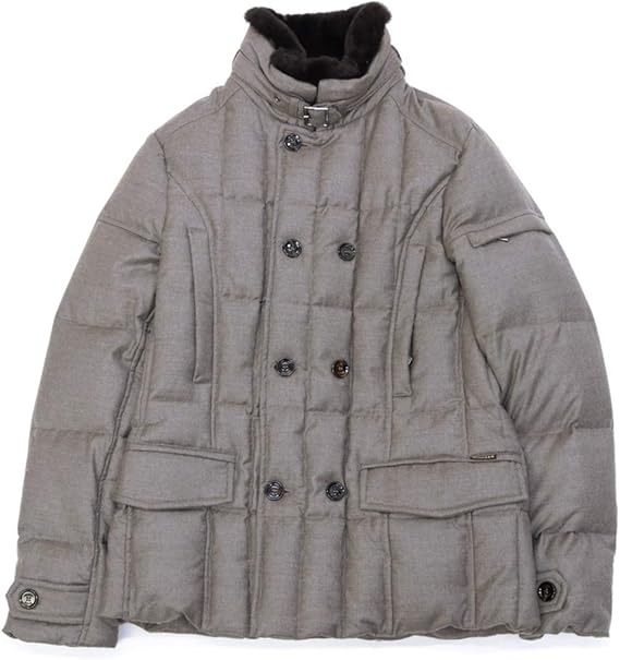 Amazon ムーレー メンズ シーロ ウール カシミア アウター ダブルブレスト ダウンジャケット Siro L Beige 50サイズ グレージュ 並行輸入品 コート ジャケット 通販