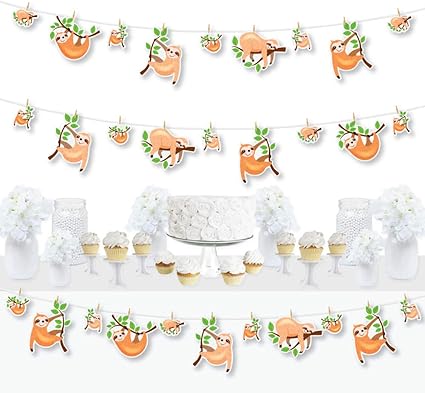 sloth baby shower decorations