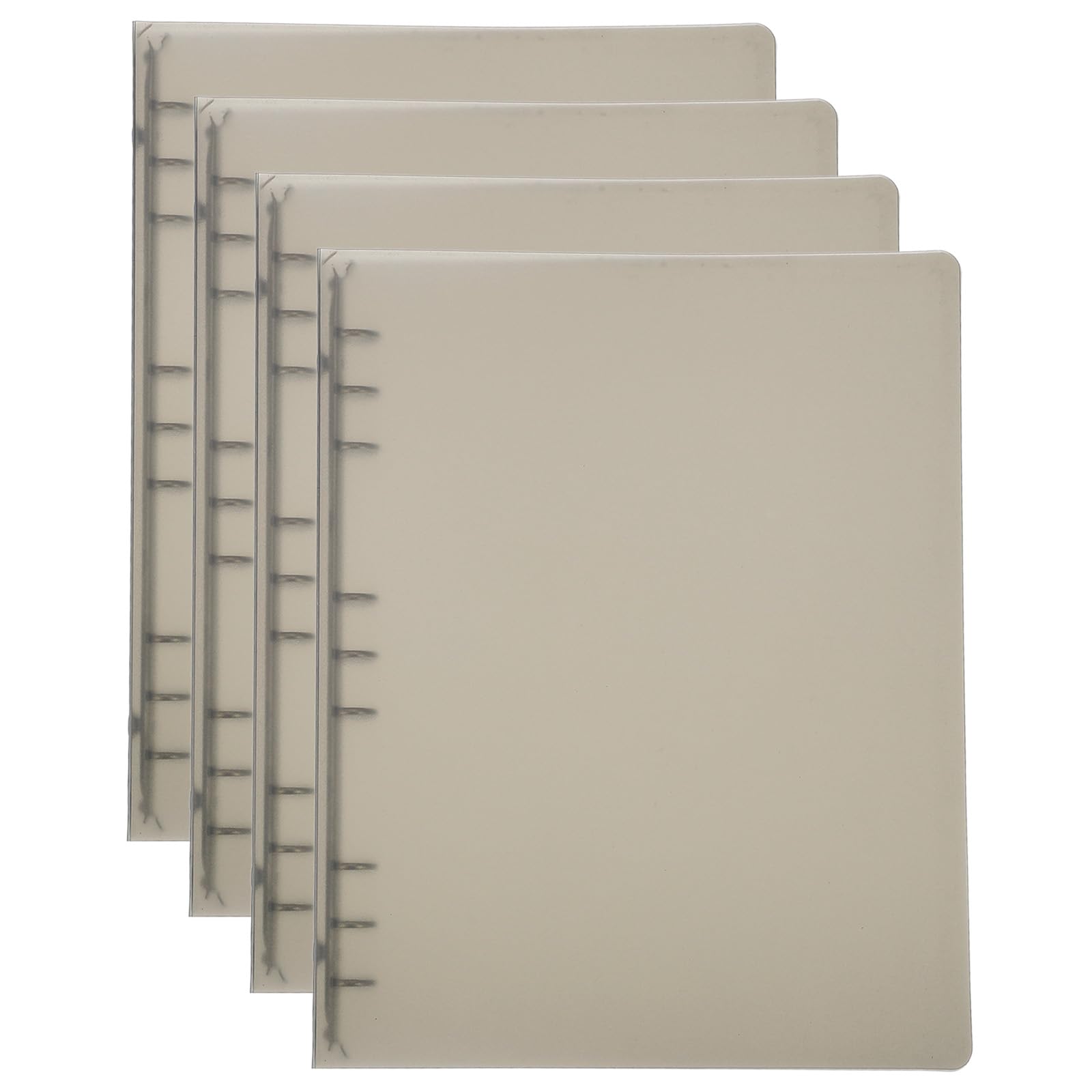 PATIKIL B5 Binder Cover, 4 Pcs PP 9 Ring Loose Leaf Binder Protector Round Ring Binder Cover Refillable Notebook Thickened Frosted Binder for Meeting Notebook Folder, Brown