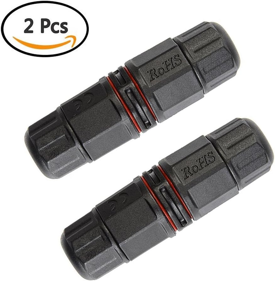 Cable Connectors, External Junction Box Connector Ø0.4in Cable, Yocilo IP 67 Waterproof Junction Box Coupler for Outdoor LED Lighting (Pack of 2)