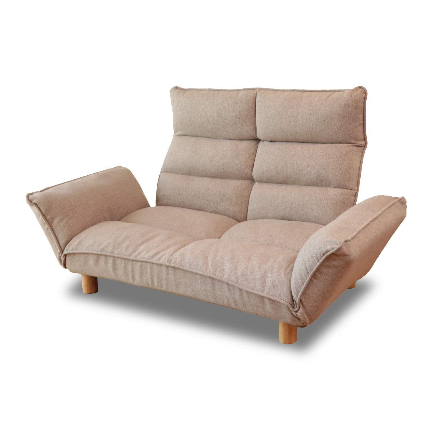 座椅子生活 明光ホームテック 超ゆったり座れる カウチソファ (ベージュ/リクライニング/ハイバック) 2人掛け ソファ ハイバックソファー 肘掛け (ZRRK-マルク)商品画像