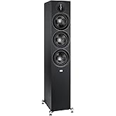 ELAC Debut 3.0 DF63-BK Floorstanding Speaker, Black Ash (Each) - 1” Aluminum Dome Tweeter, 6.5” Aramid Fiber Midrange & Dual 6.5” Aramid Fiber Woofers - 3-Way Bass Reflex - 31Hz to 38KHz Response